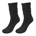thumbnail image 1 of XIAQUJ Socks Solid Color Crew Socks Colorful Lightweight Cotton Socks Stockings Black One Size, 1 of 4