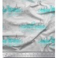 thumbnail image 1 of Soimoi Green Moss Georgette Fabric Sketch Monuments Architectural Print Fabric by Yard 42 Inch Wide, 1 of 3