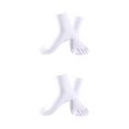 thumbnail image 3 of relayinert Soft Five Toe Socks Stretchable Cotton High Crew Socks Athletic Solid Socks White 2Set, 3 of 6