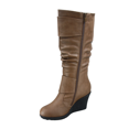 thumbnail image 3 of Bottes Mode pour Femmes à Fermeture Éclair Hauteur Genou, Talon Compensé Décontracté, Chaussures d'Hiver ( Cognac, 6 ), 3 of 5