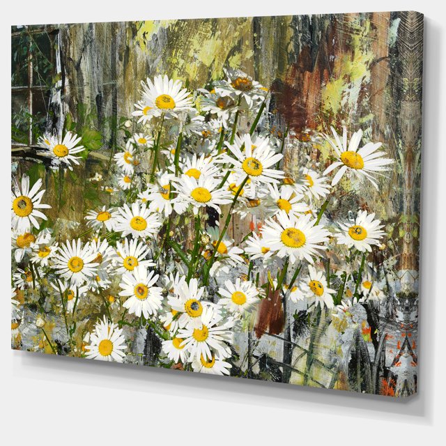 Designart - Daisies Flowers Under the Window - Floral Art Canvas Print