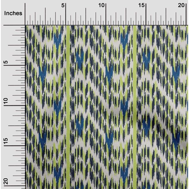 oneOone Tissu Popeline de Coton Rayé & Chevron Imprimé Ikat Tissu de Couture BTY 56 Pouces de Large