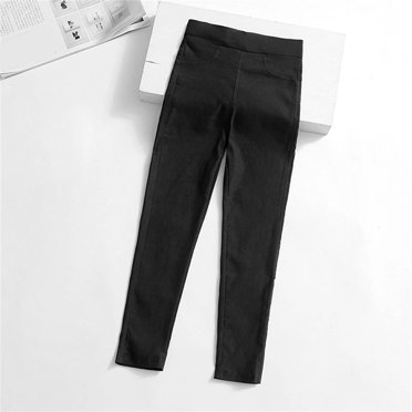 zanvin Leggings pour Filles en Coton, Leggings d'Hiver Chauds pour Enfants, Collants Thermiques Épais, Pantalon, Noir, 3-4 Ans