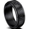 thumbnail image 1 of ORUYROP Men Vintage Celtic Rings, Can Engrave, Stainless Steel/Gold Plated/Black (Send Gift Box), 1 of 7