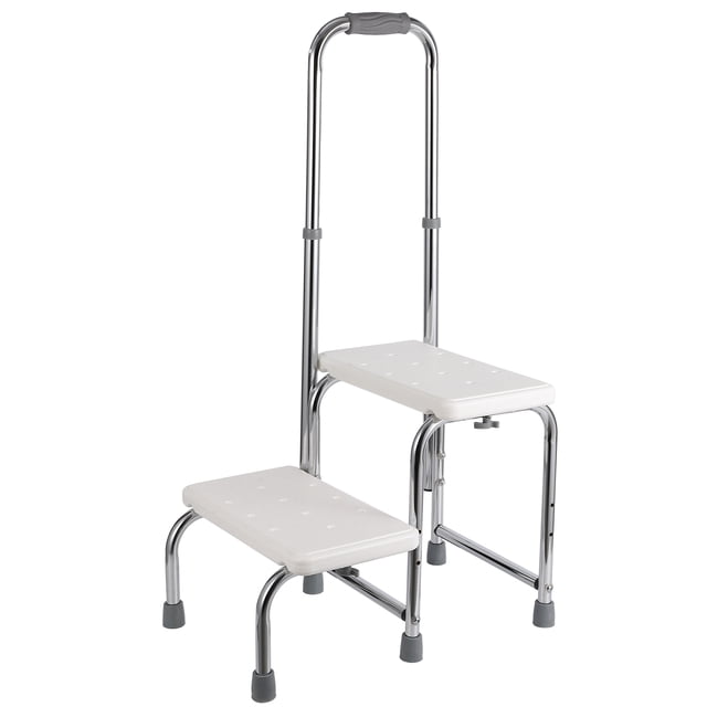 Yiwa Heavy Duty Dual Step Stool, 200kg Capacity Foot Ladder for Kitchen, Bedside, Car, RV, and Bathtub Use