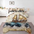 thumbnail image 1 of Erosebridal Vintage Ship Bedding Full Comforter Set, Nautical Compass Down Comforter, Aqua Blue, Reversible, 1 of 7