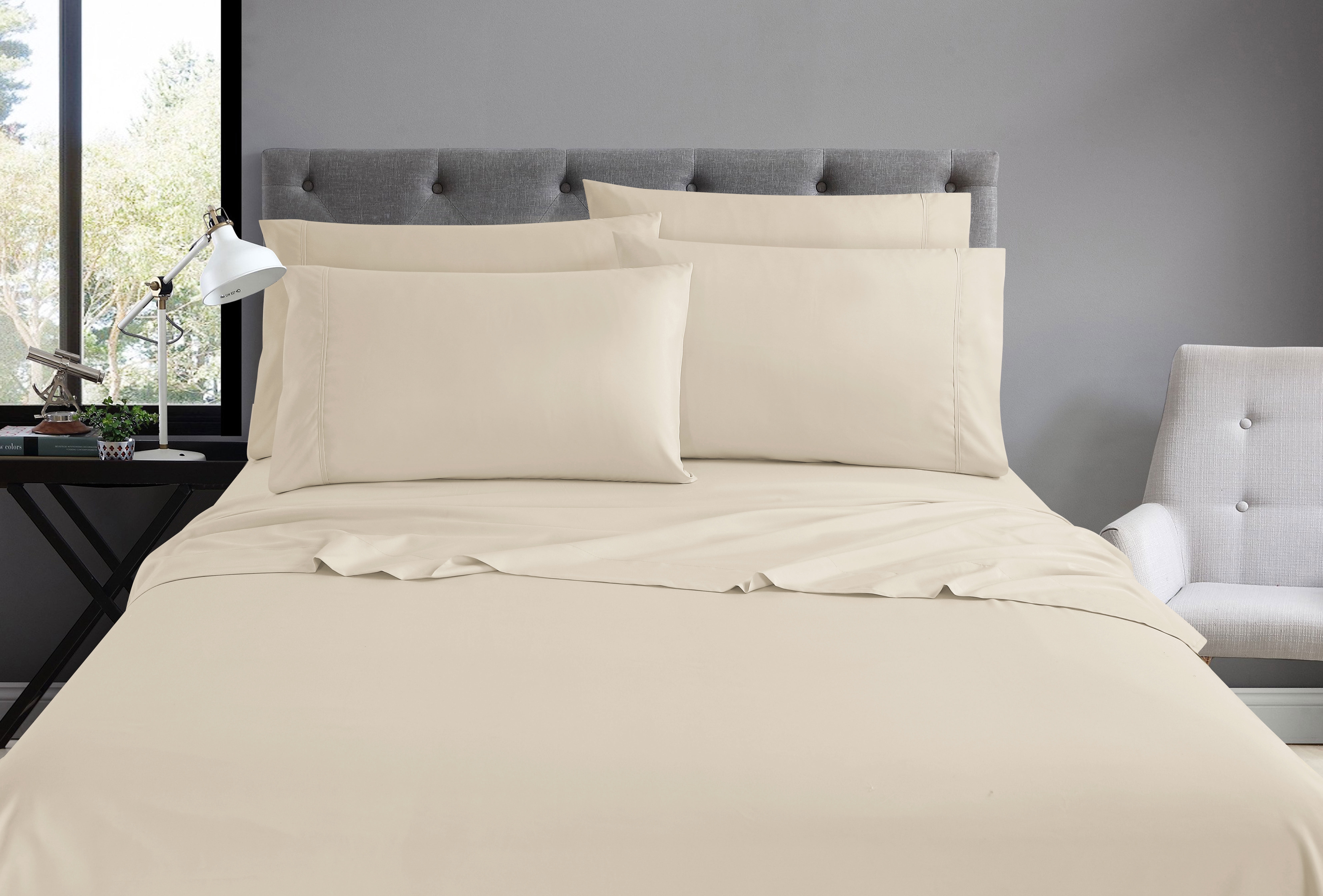 Ensemble de draps de luxe Swift Home 6 pièces avec taie d'oreiller additionnelle, Queen