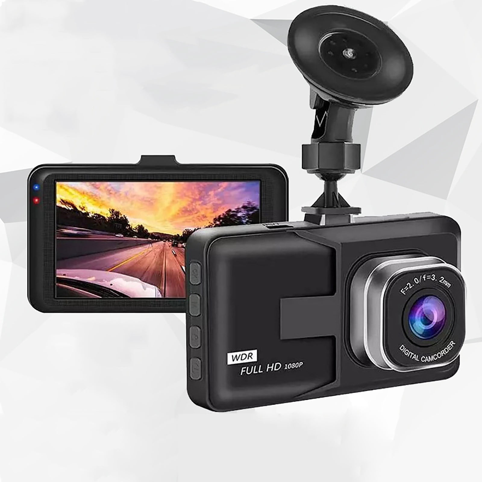 Chmadoxn Dash Cam Video Recorder Driving For Front And Rear Recording Car Night Wide Angle Dashcam Video Record Car DVR vechile DVD