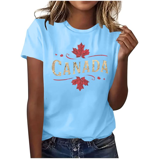 Pisexur T-shirt Décontracté à Manches Courtes et Col Rond pour Femme, Haut Imprimé, Hauts pour Femmes, Hauts de Sortie pour Femmes, Hauts d'Été pour Femmes Bleu, 3TG