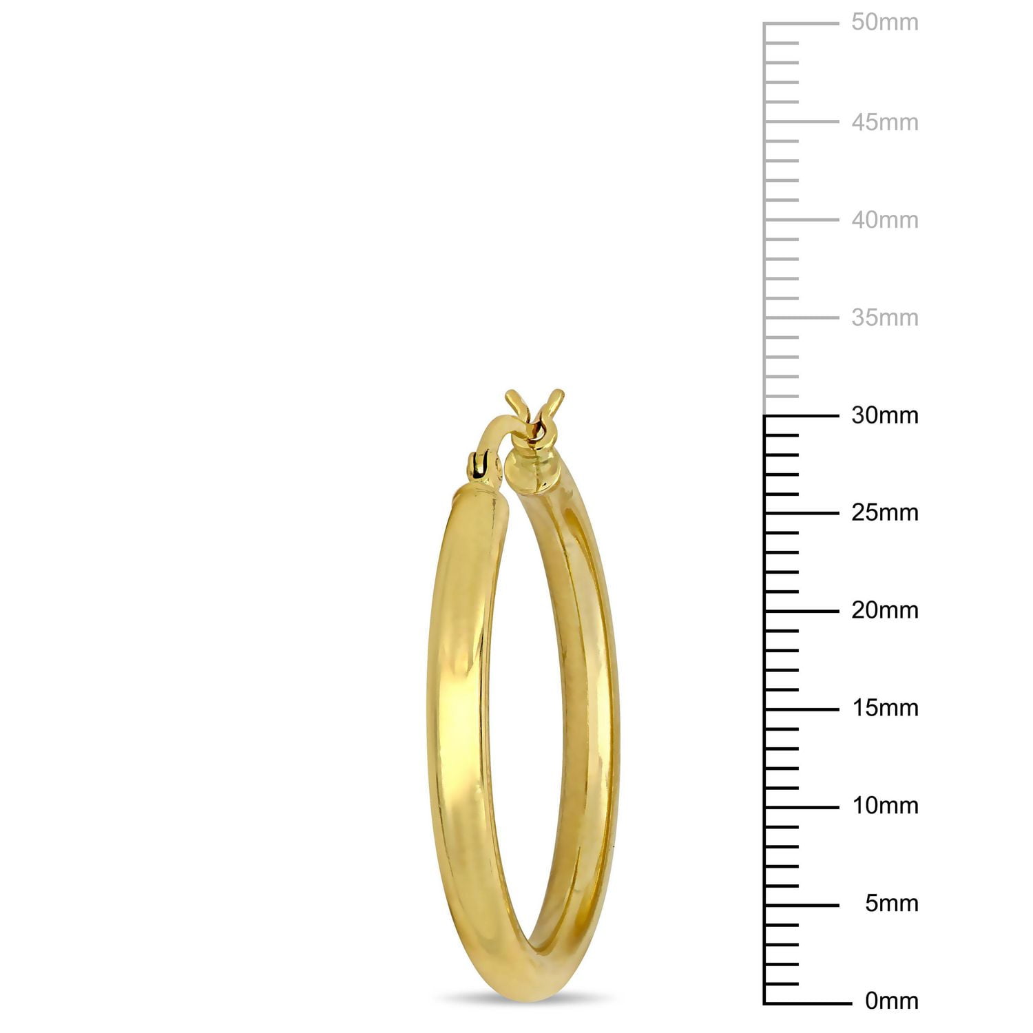 Miabella 10K Yellow Gold 30mm Hoop Earrings