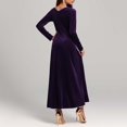 thumbnail image 4 of Gspmoly Robes pour Femmes, Robe Longue en Velours à Manches Longues et Col en V pour Femmes, Robe en Velours au Tempérament Ajusté, Robe Formelle, Robes de Soirée pour Femmes Offres du Jour, 4 of 4