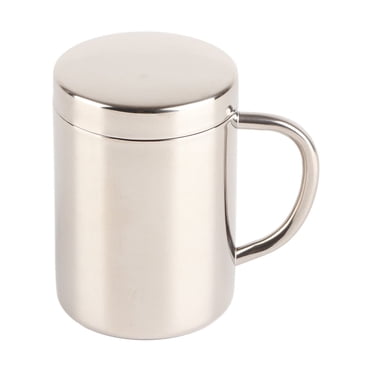 Tasse à Café en Acier Inoxydable, Tasses à Café Tasses Tasses à Thé, Tasses Soucoupes Tasses à Thé Tasses Soucoupes Tasses à Café Tasses avec Couvercle Tasse à Café Portable avec Poignée pour Voyage