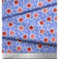 thumbnail image 2 of Soimoi Poly Georgette Fabric Dot & Floral Artistic Print Sewing Fabric Yard 52 Inch Wide, 2 of 5