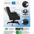 thumbnail image 3 of Pemberly Row Traditional High Back Faux Leather Tufted Executive Chair in Black, 3 of 5