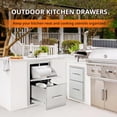 thumbnail image 4 of Armoire de Rangement de Cuisine Extérieure en Acier Inoxydable Résistante aux Intempéries avec Tiroir Rabattable, 2 Tiroirs Coulissants et Porte-Essuie-Tout – Tiroirs d'Accès Durables pour Îlot de BBQ, Station de Gril de Patio, 4 of 6