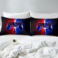 thumbnail image 4 of YST Video Game Controller Bed Sheets Set Full Size 4pcs, Game Console Gaming Room Decor Sheet Set, Gamepad Printed Kids Boys Bedding For Bedroom, Blue Red Gamer Lightweight Bedding Set, 4 of 5