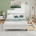 thumbnail image 4 of Gymax Full Size Wooden Bed Frame w/ 2 Storage Drawers & Under-bed Storage White, 4 of 10