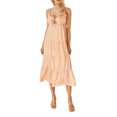 thumbnail image 1 of Kmbangi Robe Midi Cami d'Été pour Femmes Couleur Unie Bretelles Spaghetti Dos Nu Tie-Up Partie Beach A-line Robe, 1 of 9