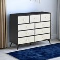 thumbnail image 5 of Commode de Rangement à 9 Tiroirs avec Dessus en Bois - Organisateur MDF Noir pour Chambre, Salon, Cuisine - Commode Moderne, 5 of 5