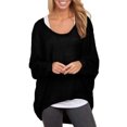 thumbnail image 1 of Bellella Hauts Légers pour Femmes Tricot Col Rond T-Shirt Quotidien Noir m, 1 of 2