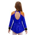 thumbnail image 2 of RUNQHUI Enfants Filles Ringmaster Cirque Manches Longues Justaucorps Uniforme de Marche Performance Magicien Tenues Bleu Royal 10, 2 of 7