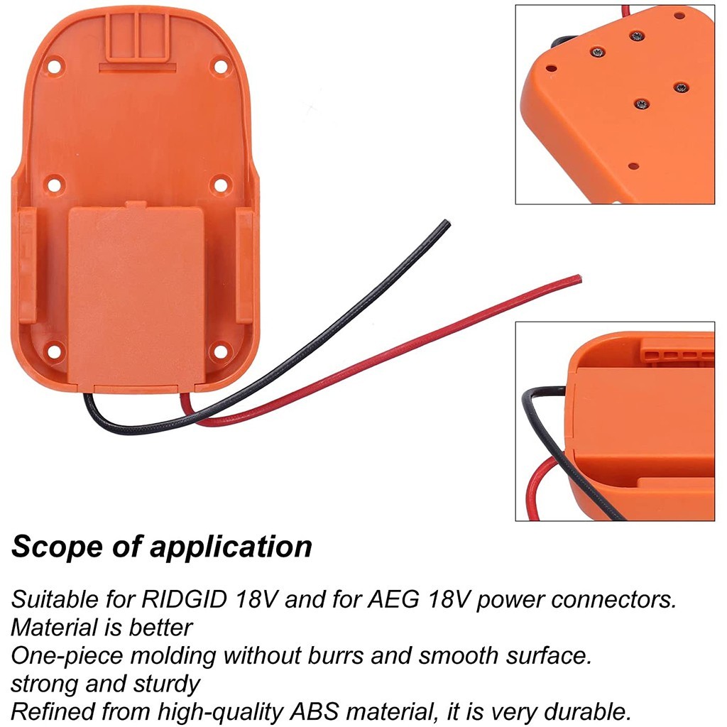 Adaptateur de Batterie Dock d'Alimentation pour RIDGID 18V pour Connecteurs d'Alimentation AEG 18V Outils Ecoflow Robot Parkside Cozmo