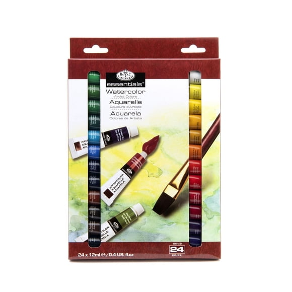 Royal & Langnickel Essentiel - Peinture aquarelle pour artistes – 24 tubes de 12 ml (couleurs assorties)