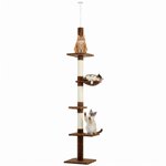 PawHut 8.5ft Cat Climbing Tree 5-Tier Kitty Activity Center, Leopard Print