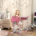 thumbnail image 2 of Qaba Ensemble Bureau et Chaise pour Enfants à Hauteur Réglable avec Plateau Inclinable, Rose, 2 of 9