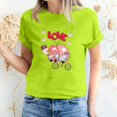 thumbnail image 1 of Pisexur T-shirt de la Saint-Valentin pour Femmes, Imprimé Amour, Manches Courtes, Col Rond, 1 of 5