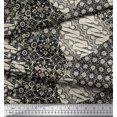 thumbnail image 2 of Soimoi Georgette Viscose Fabric Damask Patchwork Printed Fabric 1 Yard 42 Inch Wide, 2 of 3