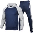 thumbnail image 1 of Mens Jogging Suit Sports Hoodie Set Two-Piece Jacket With Hood And Pockets, 1 of 6