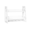 thumbnail image 1 of Kids 2-Tier Ladder Wall Shelf with Hooks - White, 1 of 5