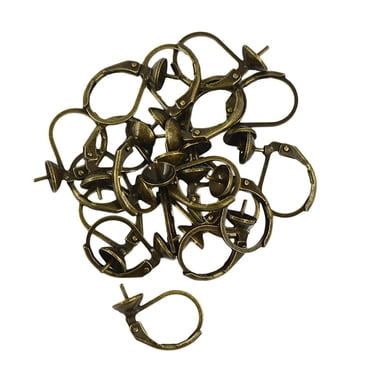 simhoa 20 Pcs Accessoires de Boucles d'Oreilles à Levier Anneau Rond Fil d'Oreille pour Boucles d'Oreilles Bricolage Bronze