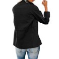 thumbnail image 3 of Innerwin Outwear Lapel Women Military Jacket Fall Solid Color Slim Fit Coat Black M, 3 of 9
