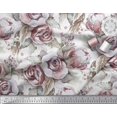 thumbnail image 2 of Soimoi Polyester Crepe Fabric Leaves & Rose Flower Print Fabric by The Yard 42 Inch Wide, 2 of 3