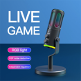 thumbnail image 2 of Professional Gaming Microphone with Stand RGB USB Wired Condenser Mic for PC Laptop Streaming Podcast Karaoke, 2 of 8