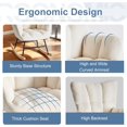 thumbnail image 5 of DUMOS Rocking Chair with Wing Backrest, Teddy Upholstered Indoor Reading Glider Chair with Comfy Seat for Bedroom, Living Room, Office, White, 5 of 5