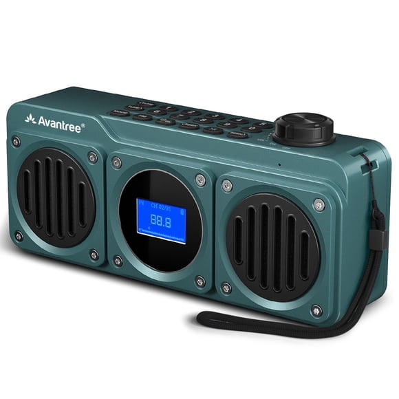 Avantree Boombyte - Portable Digital FM Radio & Bluetooth Speaker with Superb Stereo Sound, Metal Finish, Long Rechargeable Playtime