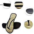 thumbnail image 3 of Kcodviy Women Flat Slippers Comfortable Flip Flop Slippers for Women Rubber Non-Slip Sandals Silent Bamboo Sparkly Flip Flops for Women Rattan Flip Flop, 3 of 4