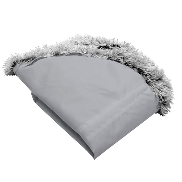Furhaven Replacement Donut Dog Bed Cover Plush Long Faux Fur Calming Cuddler Machine Washable - Misty Gray Large