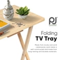 thumbnail image 4 of PJ Wood Table de Plateau à Collation Pliable et Portable pour Télé, Fini Naturel (Ensemble de 8 Pcs), 4 of 7