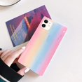 thumbnail image 2 of Compatible avec Étui pour iPhone, Étui Carré Coloré Scintillant Bling Arc-en-Ciel en Silicone Souple, Housse Protectrice Antichoc, Design Iridescent Mode pour Filles Femmes (iPhone 11, Rose), 2 of 7