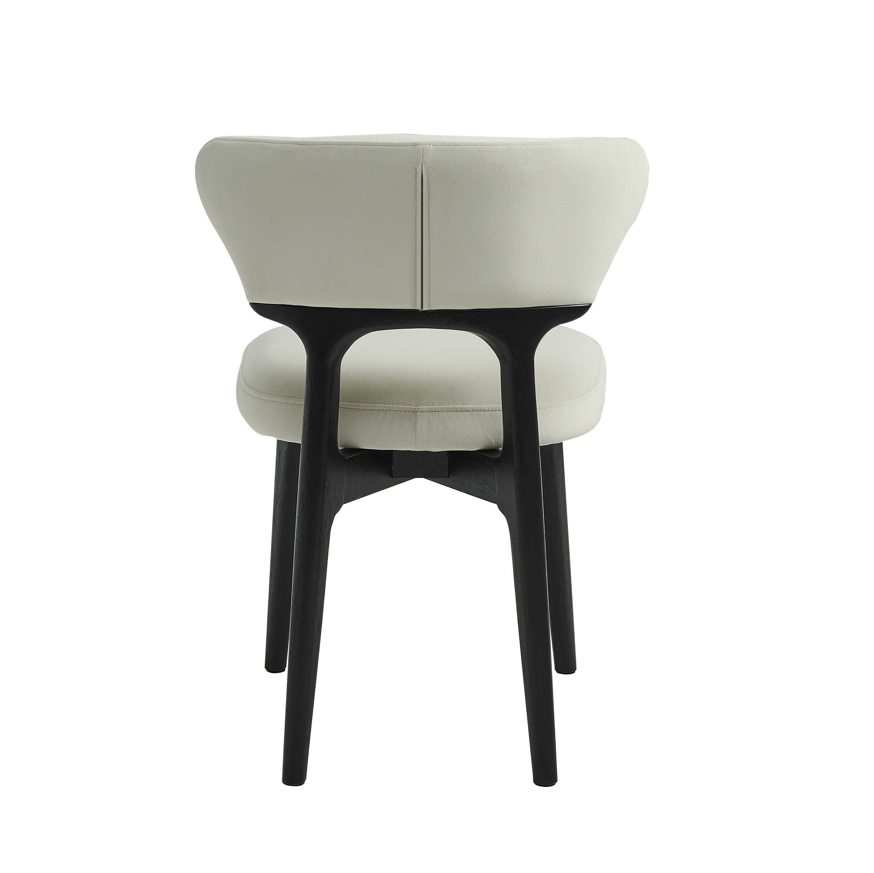 Noble House Solid Wood Dining Chairs Set of 2 Black Upholstered Kitchen Chairs