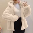 thumbnail image 4 of LSLJS Manteau Femme Mode Uni à Poches Veste Peluche Manches Longues à Revers, 4 of 9
