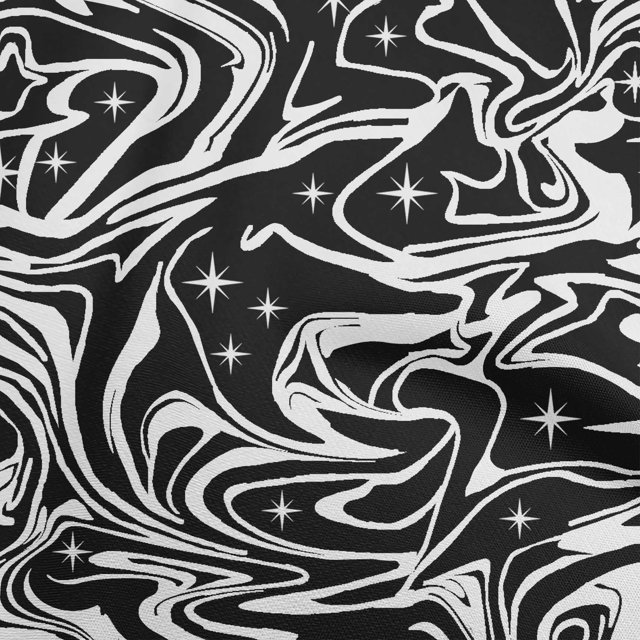 oneOone Viscose Chiffon Black Fabric Abstracts Craft Projects Decor Fabric Printed By The Yard 42 Inch Wide