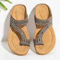 thumbnail image 3 of Women’s Toe Thong Footbed Slide Sandals  Wide Width Available, 3 of 5
