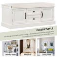 thumbnail image 3 of MODERNLUXE 42.5" Large Shoe Bench with 2 Drawers and 2 Cabinets, Solid Wood Shoe Rack Entryway Bench with Removable Cushion for Entryway Hallway and Living Room,White, 3 of 8