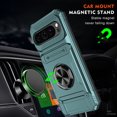 thumbnail image 2 of ShieldPlus for Google Pixel 9 Phone Case with Finger Ring Holder Kickstand, Heavy Duty Shockproof Rugged Protective Case for Pixel 9 Pro 6.3 Inch, Working with Magnetic Car Phone Mount,Green, 2 of 7