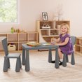 thumbnail image 2 of Gymax Kids Table & 2 Chairs Set Toddler Activity Play Dining Study Desk Gray, 2 of 10